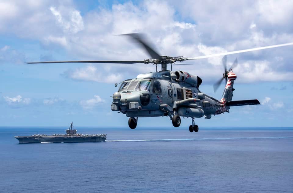 flynavy's tweet photo. USS Carl Vinson and the Blue Hawks of HSM 78 putting in work! 💪 #CVN70 #HSM78 #FlyNavy https://t.co/tc3in0yMlk