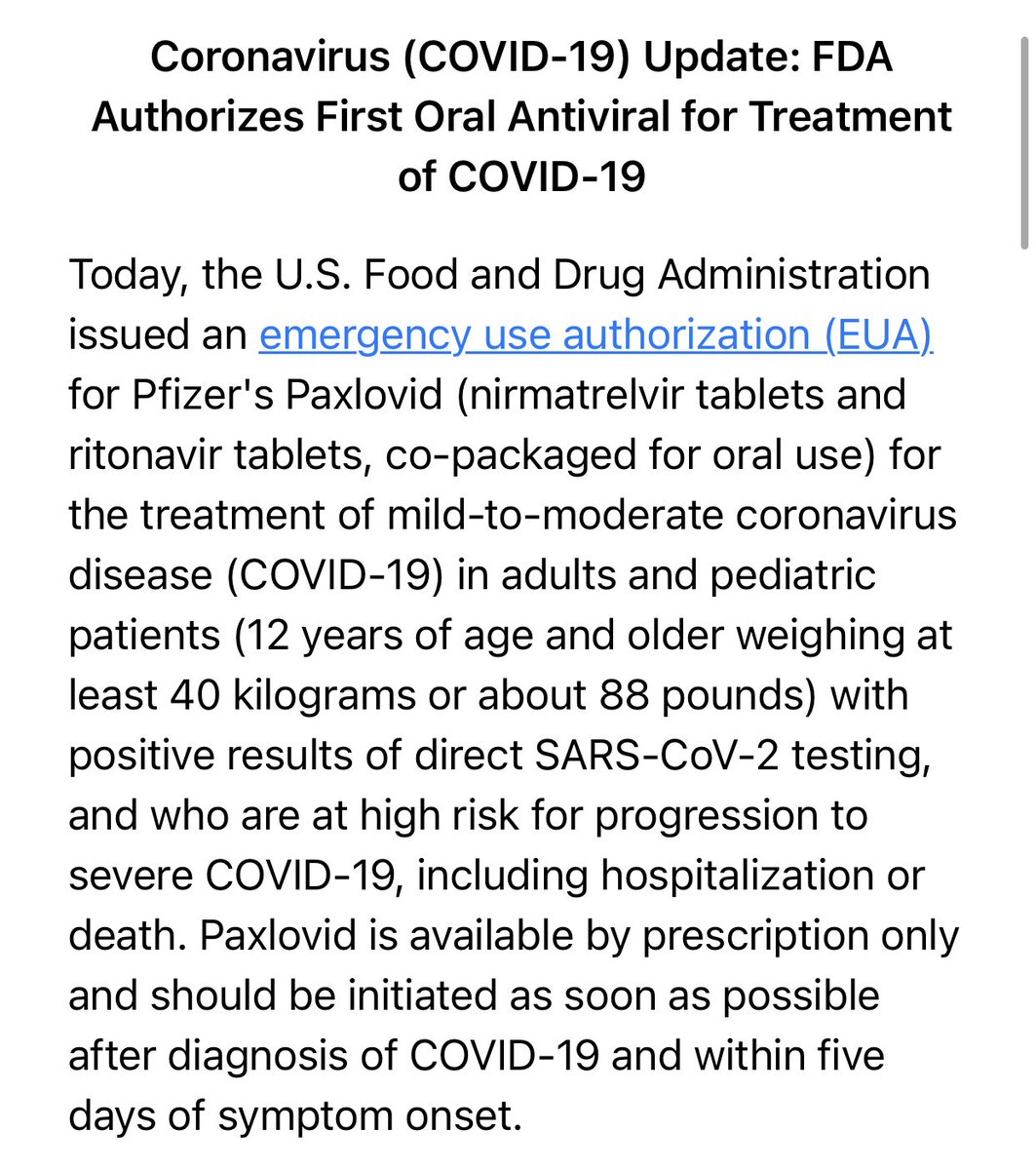 megtirrell's tweet image. FDA authorizes Pfizer #covid19 antiviral drug Paxlovid
