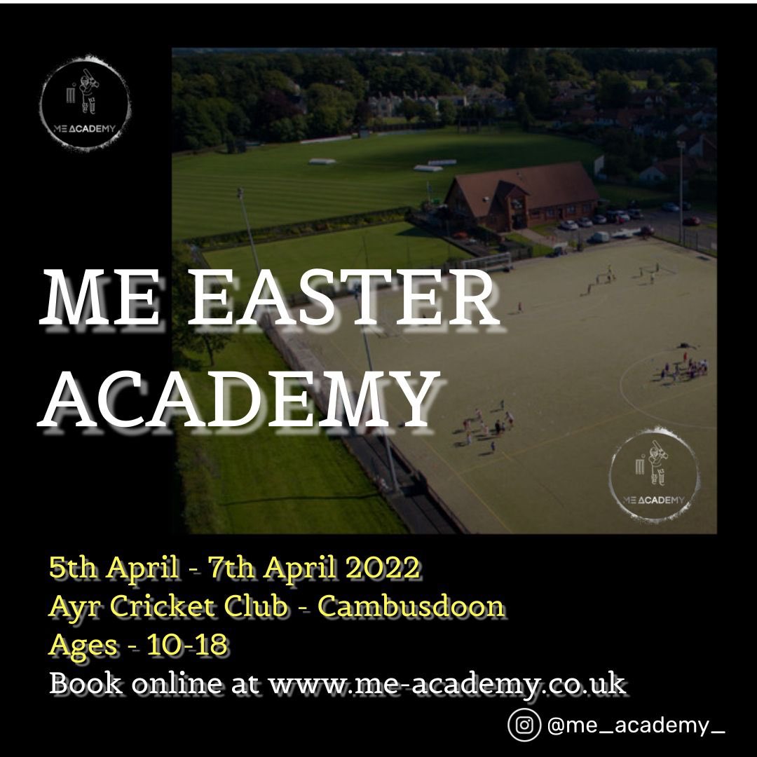 ayrcc's tweet photo. 🐰🐰🏏🏏Easter Academy is back! While it’s all dark outside, here’s something to look forward to. Our brilliant coach/pro ⁦@michaelenglis22⁩ is running his academy at Cambusdoon go to https://t.co/JZ7fs0ObON and book today! ⁦@Pwick_Cricket⁩ ⁦@CricketIrvine⁩ https://t.co/w1TdMLHCiv