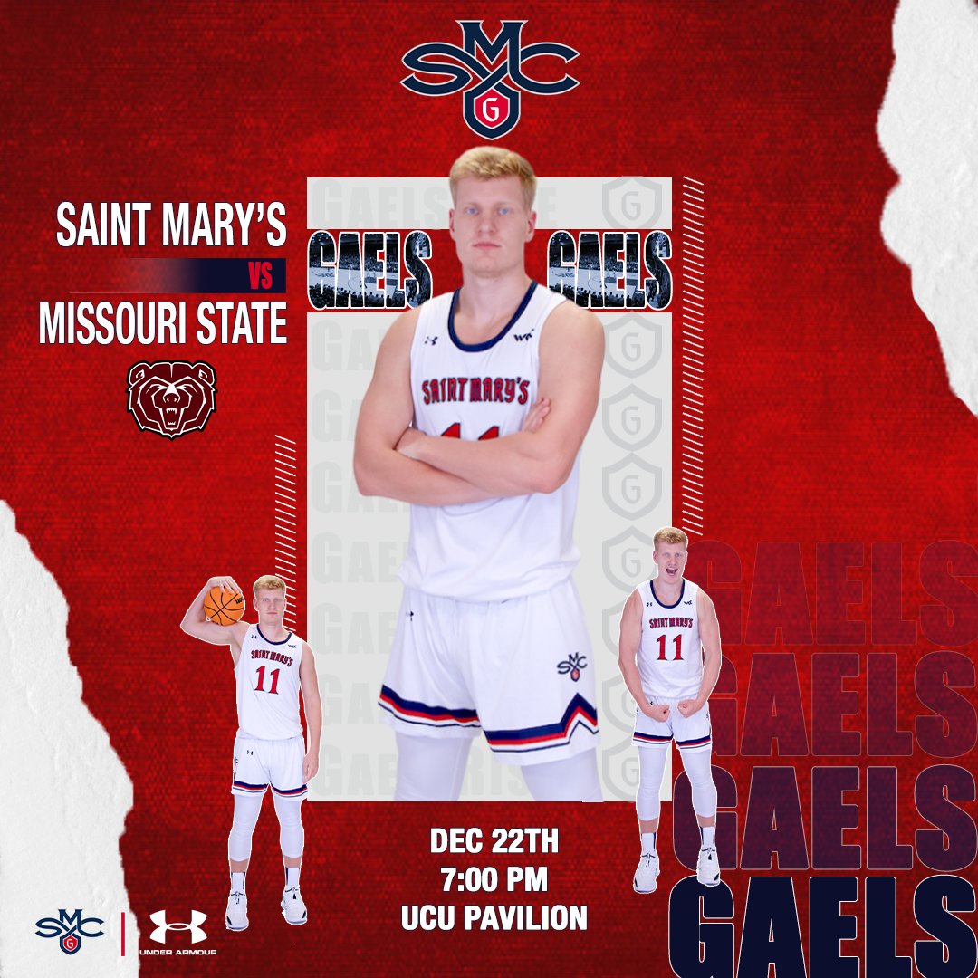 saintmaryshoops's tweet photo. Ring in the Holidays with the Gaels tonight at 7 pm against Missouri State!

Links ⬇️
📺: https://t.co/KEz51OmuZ0
📻: https://t.co/SZrZMIpPUR
📊: https://t.co/m3AeEuT0tE
🎟️: https://t.co/Ko9owjAEsz
📖: https://t.co/dMZrBlifu5

#GaelsRise https://t.co/tSYiHFQJKs