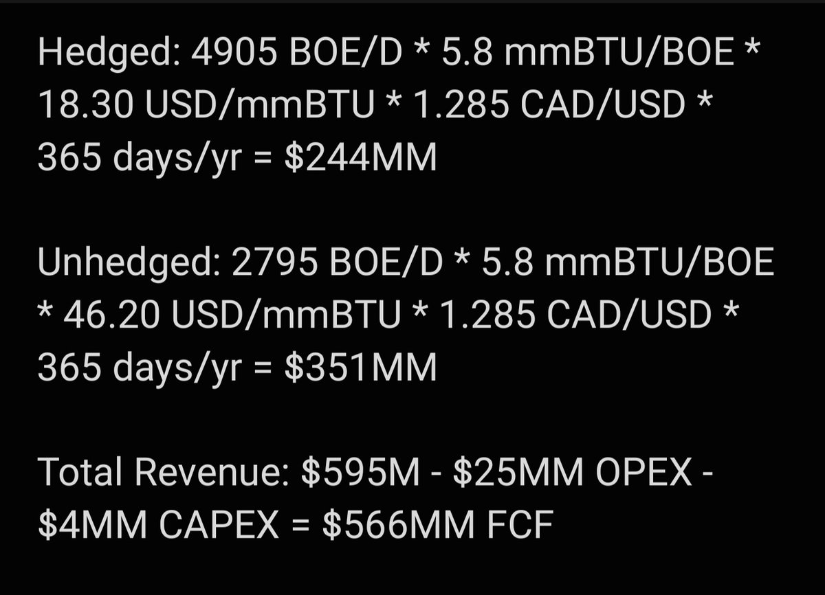 $VET Corrib acquisition generates $566MM FCF at current NBP strip after hedges. Purchase price of $556MM = deal fully funds itself from FCF in 359 days. No royalties and no taxes for $VET in 🇮🇪.

So at Jan 1, 2022 effective date, pays out on exactly Christmas Day 2022!! 🎅🛢💰