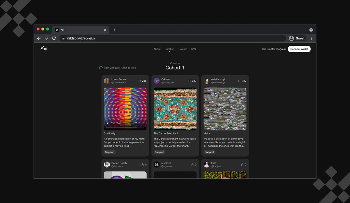 Nil__dao's tweet photo. Decentralized curation is live on Nil! 🎉
You can support and select the Creators you would like to see on the platform 💟

For the first time in the ecosystem, curation belongs to **you**.

Go try it 👉 https://t.co/phr6YytJpw

🧵🧵🧵 https://t.co/R6C5qcuxgr