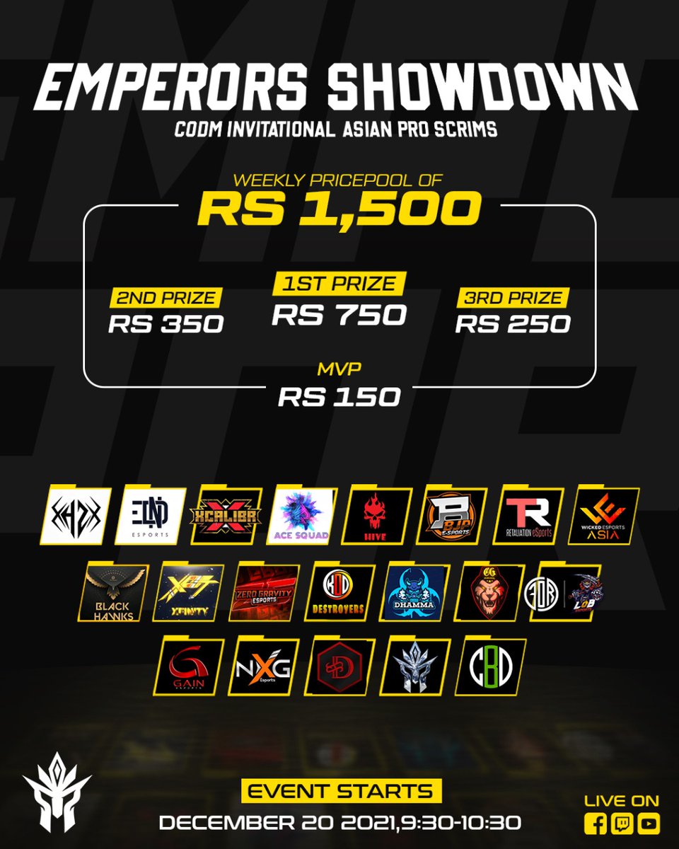 EMPERORS SHOWDOWN CODM 
ASIAN PRO SCRIM BY Emperors Esports!