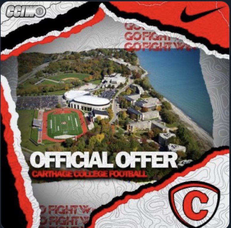 Quonskii's tweet photo. Blessed to receive an official offer from Carthage College! 🔴⚪️ @CoachDustinHass @CoachNelsonFB @Gilbert14Johnny @DoughertyHigh @Kam_Davis24 https://t.co/wOadRsGbLI