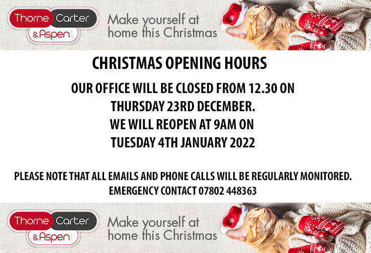 🎄CHRISTMAS OPENING HOURS 🎄

Our office will be closed from 12.30 on Thursday 23rd December until 9am on Tuesday 4th January. 
Appointments are available over this period by prior arrangement.

We would like to wish all our clients a Merry Christmas and a Happy New Year.