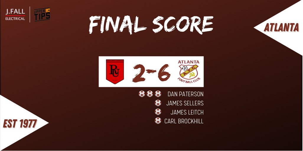 𝐅𝐮𝐥𝐥 𝐓𝐢𝐦𝐞 | Atlanta advance to quarter finals of League Cup with comfortable win over Rawcliffe United. 

🎅 Atlanta FC wish everyone a Merry Christmas &amp; a Happy New Year. We go again in 2022!   

👕 Home Kit Sponsor: J Fall Electrical
👕 Away Kit Sponsor: <a href="/Upper90Tips/">Upper 90 Tips</a>