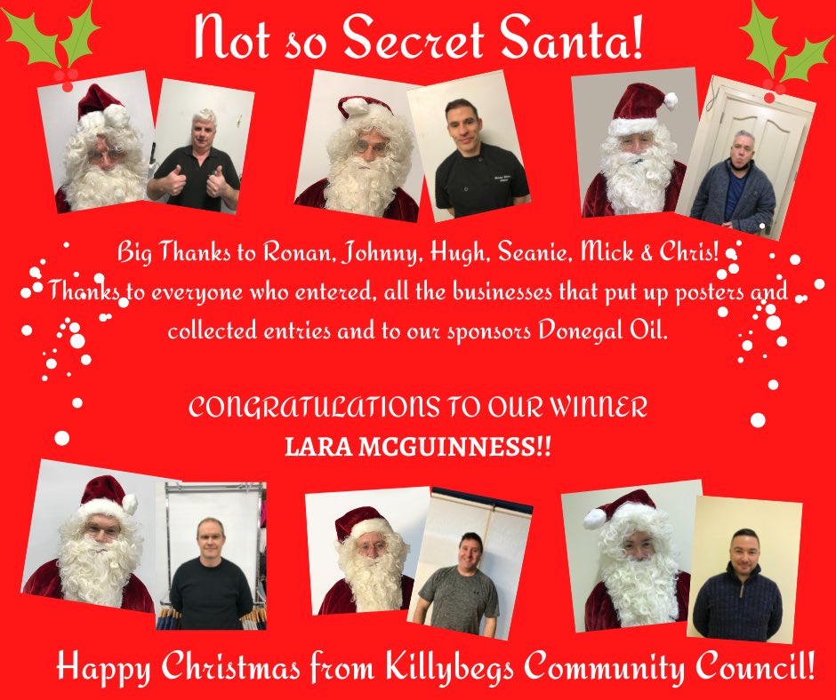 Congratulations to Lara McGuinness, winner of our Secret Santa Competition. Thanks to all our Santas, <a href="/DonegalOil/">Donegal Oil Company</a> , everyone who entered and all the local businesses that supported us. #shoplocal #eatlocal