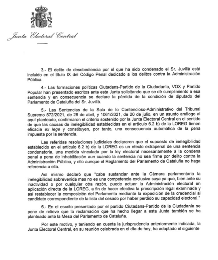 carrizosacarlos's tweet image. Borràs tiene diez días para aceptar cómo funciona la separación de poderes en un Estado democrático y cumplir la sentencia de inhabilitación de Juvillà. Así lo dice la JEC ante el escrito de Cs.

Si no lo hace, estará actuando en contra de la democracia y nos encontrará enfrente.