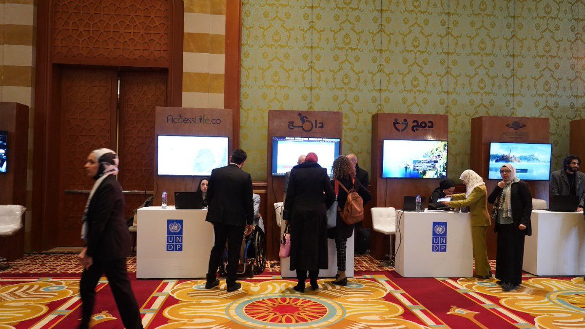 UNDPEgypt's tweet photo. من فعاليات مؤتمر مبادرون برعاية رئاسة مجلس الوزراء المصري @CabinetEgy ووزارة التضامن الاجتماعي  @MOSS_Egypt وبمشاركة آدوات الإتاحة التكنولوجية للـ #قادرون_باختلاف "دامج" #Dameg و "دمج" #Damg و #UNDPEgypt. 
#المبادرون 
#pwd #inclusion #accessibility #ATs4PWDs https://t.co/4ftQZ92u72