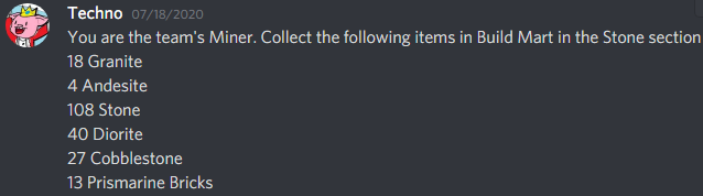 Remember MCC7 when Techno broke build mart and gave us a shopping list.

this is literally the DM i got

Techno was the number 1 grinder in MCC