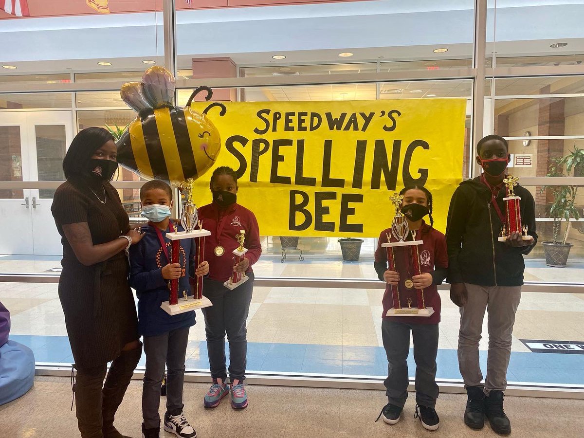 nps_speedway's tweet photo. 🐝🐝 Speedway’s Spelling Bee was Buzzing! Let’s congratulate Spelling Bee Champions
Grades: 3/4
Brandon Stuckey Jr.
Runner Up:
 Stephanie Nato
Grades: 5/8
Amari Walker
Runner Up
 Dwayne Sweeney https://t.co/Mi7VvZIboS