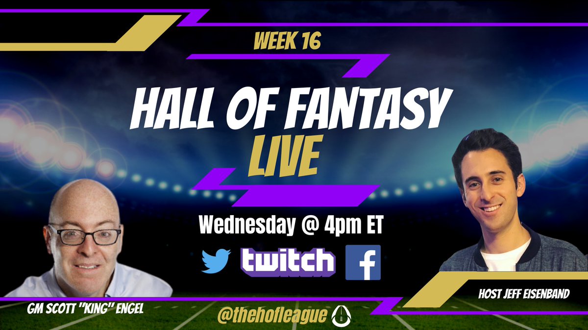 HOFRECO's tweet photo. Jeff Eisenband is joined by NY Bodega Cats GM @scotteTheKing to recap the week in fantasy and update you on the HOFL playoffs! Tune in at 4PM. #HOFLive
https://t.co/vYdRfErQBR https://t.co/CxOLObU0hl