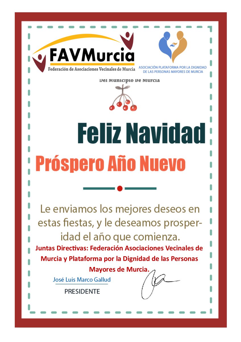 <a href="/favmurcia/">favmurcia</a> <a href="/pladigmayores/">pladigmayores.murcia</a> <a href="/JovenesVVMurcia/">Jóvenes Vecinales Murcia</a> <a href="/MujeresVVMurcia/">Mujeres Vecinales Murcia</a> OS desea a través "Voluntariado Vecinal 2022" (Próximo y Reglado) Paz y Prosperidad; Inserción, Inclusión e Integración Sociales plenas todo el Año. ¡Feliz¡