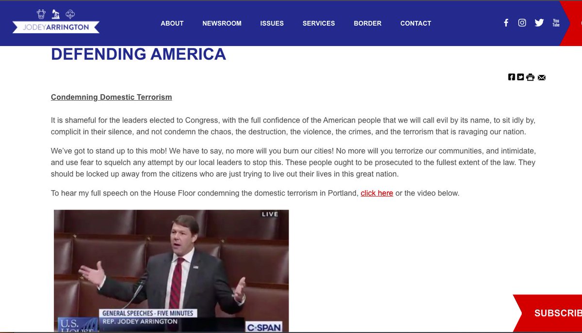 JeighPhoard's tweet photo. 🤦🏾‍♀️
TX Rep Jodee Arrington's Official Website

"It is shameful for the leaders elected to Congress...to sit idly by, complicit in their silence, and not condemn the chaos, the destruction, the violence, the crimes, and the terrorism that is ravaging our nation."

#Ford4USHouseTX19 https://t.co/QP3cwWeKRv