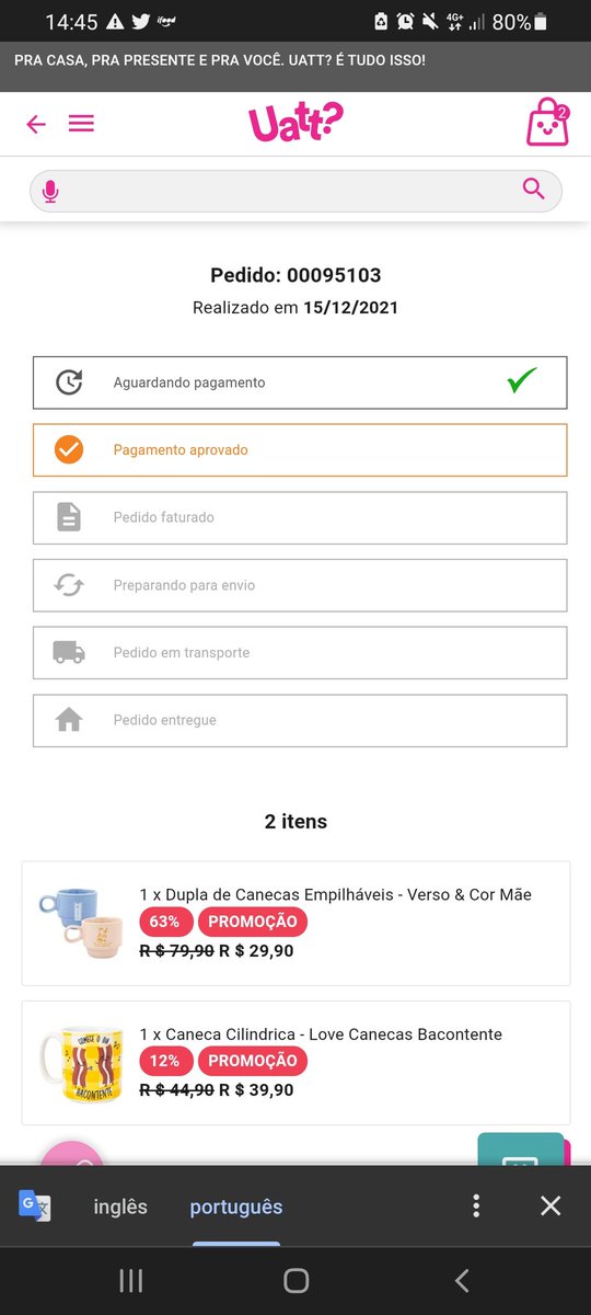 HBonoli's tweet photo. @uattoficial Fiz o pedido abaixo no dia 15/12, em que foi informado que o prazo de ENTREGA seria 4 dias úteis, e nem faturado ele não foi. Meu amigo secreto vai ficar sem presente? :/ Essa foi a minha 1ª compra no site, mas não sei se terão próximas... https://t.co/KNhp7UKS5W