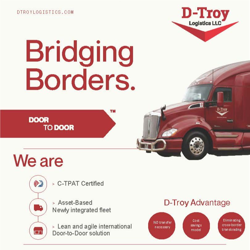 dtroylog's tweet photo. D-Troy Logistics is committed to reducing complexity in  Supply Chain, through an agile and cost-effective #doortodoor solution.
Bridging Borders. Experience the D-Troy Advantage a
https://t.co/eCXpulYZnD | 469 730 2119
#freight #logisticssolutions #logistics #MEX #USA #border https://t.co/JP1b6kBBt7