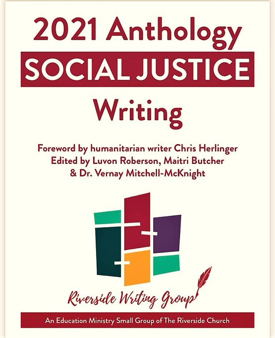 LuvonRwriter's tweet photo. .@bruceplamb Gratitude 2 you!
THRILLED 2 create anthology of works across genres & give birth 2 Riverside Writing Group, drawing on inspiration of lay leaders/writers who led Riverside Writers' Support Group@ The Riverside Church in 1990s!
Next series: Writing Poetry & Justice https://t.co/BwFevczDxc