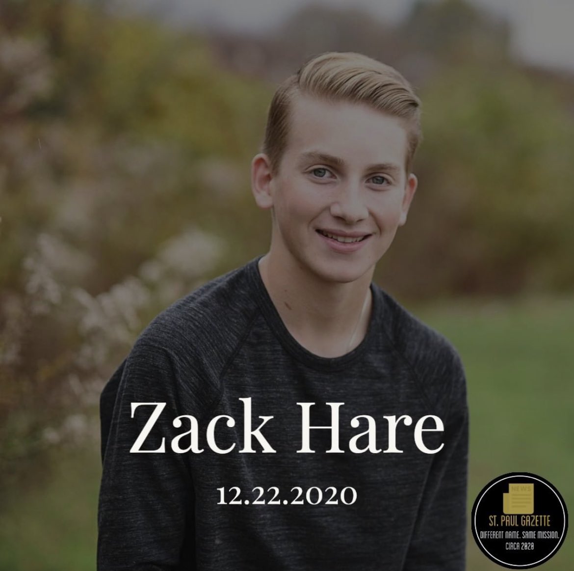 Today, we pause and honor the memory of Zack Hare, a member of the Saint Paul Class of 2021 who lost a hard fought battle to leukemia last year. He was an avid baseball player, exceptional student, and loving friend.