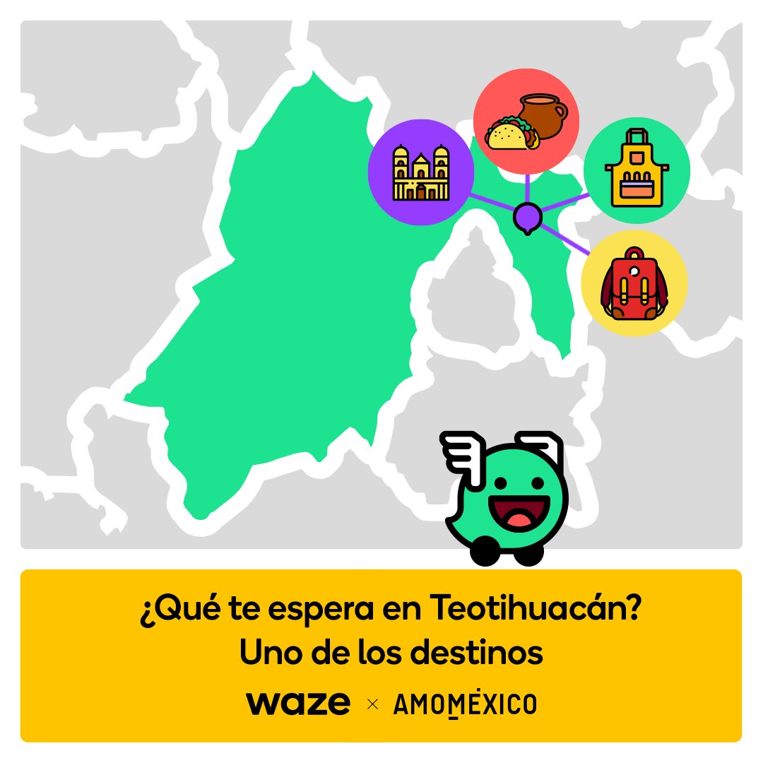 ¡Primera parada, primera! El primer destino de esta aventura con <a href="/amomexicotravel/">AmoMéxico</a> es Teotihuacán, un destino a menos de dos horas de la Ciudad de México con mucho por descubrir. Visítalo con Waze. #EsFácilEsWaze