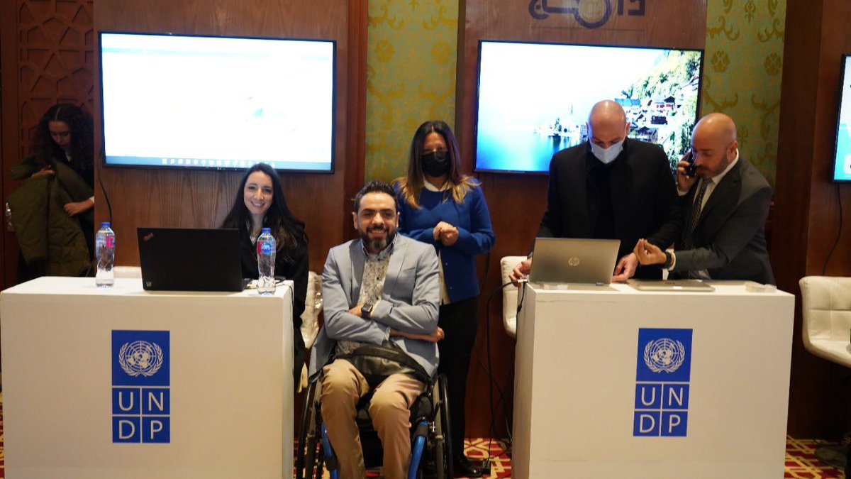 UNDPEgypt's tweet photo. Honored to have been at the “Initiators Congress” conference under the auspices of @CabinetEgy and @MOSS_Egypt with #UNDPEgypt assistive technology incubated programs #Dameg &amp; #Damg aiding accessibility &amp; inclusion of persons w/ disabilities #PWDs #LeaveNoOneBehind #ATs4PWDs https://t.co/XjGVctG0AF