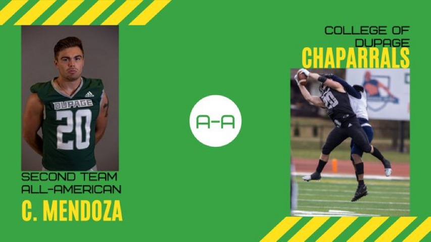 College of DuPage Football (@dupage_football) on Twitter photo 2nd Team ALL AMERICAN
<a href="/cmendoza3025/">Chase Mendoza</a>
5'9 185 lb ATH. Chase just makes plays. Lined up at Slot, RB, TE, H and returned punts + kicks for us! Pound for pound our best football player. Currently has d2/NAIA offers and is open to FBS PWO's.
hudl.com/profile/620388… 2nd Team ALL AMERICAN
<a href="/cmendoza3025/">Chase Mendoza</a>
5'9 185 lb ATH. Chase just makes plays. Lined up at Slot, RB, TE, H and returned punts + kicks for us! Pound for pound our best football player. Currently has d2/NAIA offers and is open to FBS PWO's.
hudl.com/profile/620388…