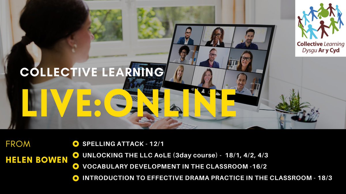 CollectiveLearn's tweet photo. Start 2022 with new LIVE:ONLINE courses from @helenbowen1! 👏👏 To book your course with Helen go to the Collective Learning website https://t.co/kTLjl5aFIx

#literacy #English #drama #cfw #LLC #zoomcourse #cpd #primaryschool #aole https://t.co/66Mo7NcUKs