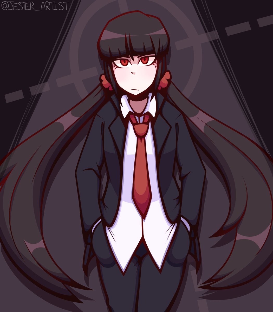 Jester_Artist's tweet image. Decided to draw Maki in a suit because i'm never satisfied with the way I draw her and also cause she's great.
#danganronpa #makiharukawa