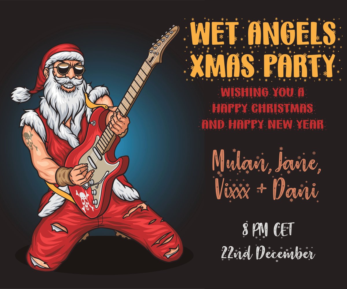 danididit3dx's tweet image. 1 hour to go until the Wet Angels Christmas Party!!! Join @Mulan3DX, Jane, Vixxx and myself for the last Wet Angels party of 2021!