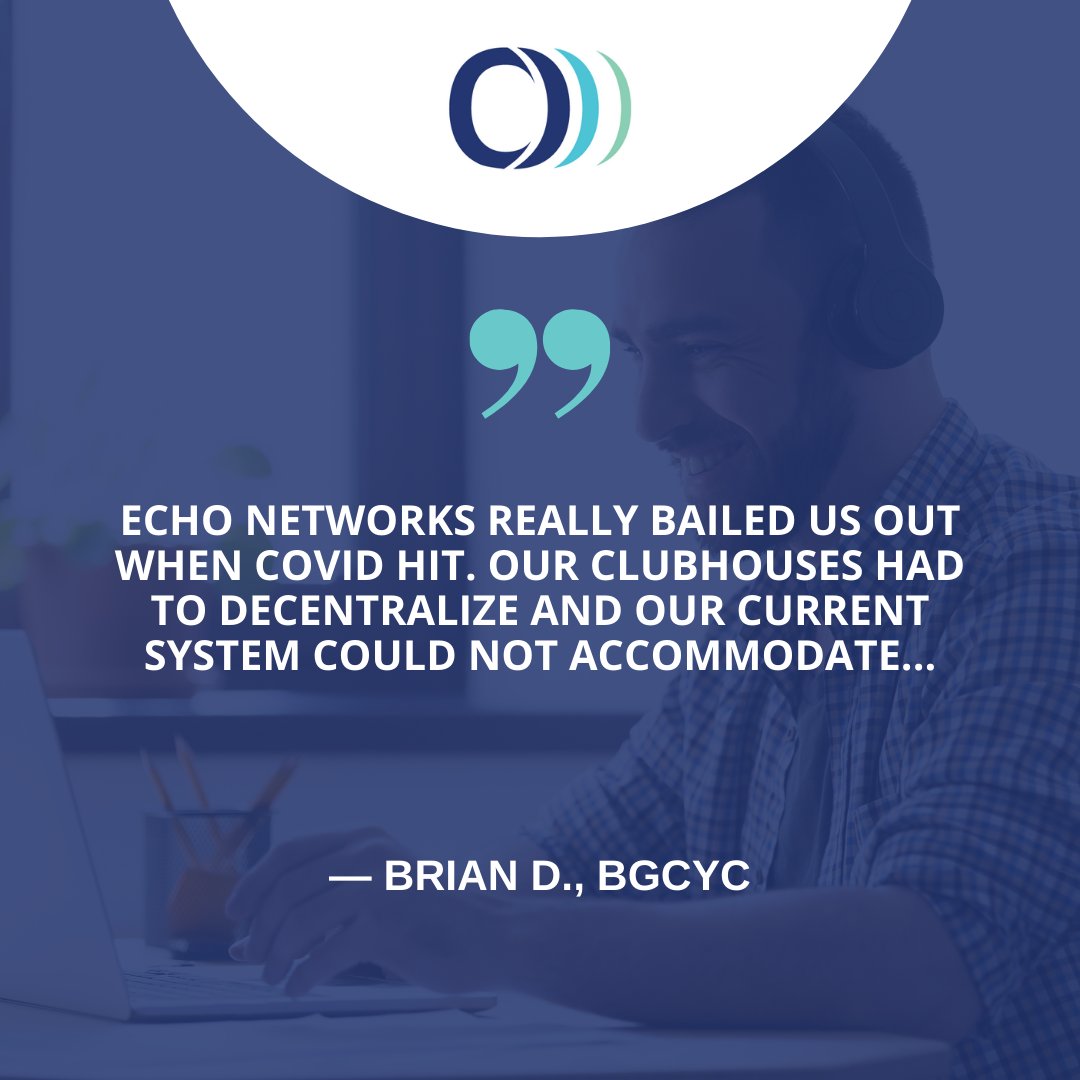 Echo_Net_Works's tweet photo. ⭐⭐⭐⭐⭐

"Echo Networks really bailed us out when COVID hit. Our clubhouses had to decentralize and our current system could not accommodate. Their team had us up and running in days, and we were able to continue serving youth." — Brian D., BGCYC

 ☎️️ 866-989-ECHO https://t.co/uOMw9zCRPI