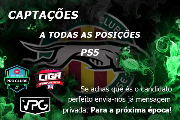 ---------------------- 𝐂𝐀𝐏𝐓𝐀𝐂̧Õ𝐄𝐒  ----------------------

Queres juntar-te ao nosso clube? Envia-nos mensagem privada! Exclusivo para PS5 🎮

#SomosGalgos 🟢🟡

<a href="/proclubs_tuga/">FIFA Pro Clubs Portugues</a> | <a href="/ProPortugues/">ProPortuguês</a> 

#ProClubs #FIFA22 #eSports #eFootball #Portugal