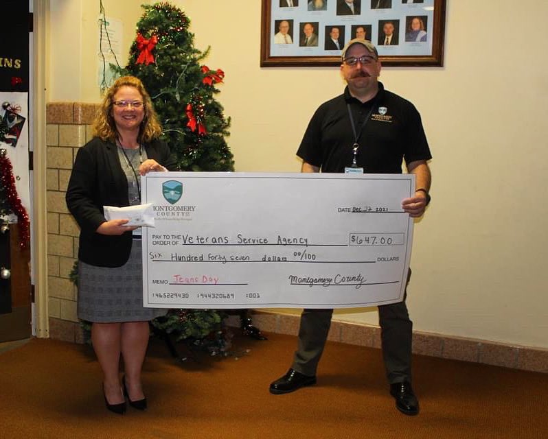 MontgomeryCoNY's tweet photo. Montgomery County employees recently held Jeans Days to support the veterans in our community during the holiday season!❤

A total of $647 was raised and will be used to purchase gift cards for those in need. #StrongerTogether https://t.co/8KZ7SGKjCH