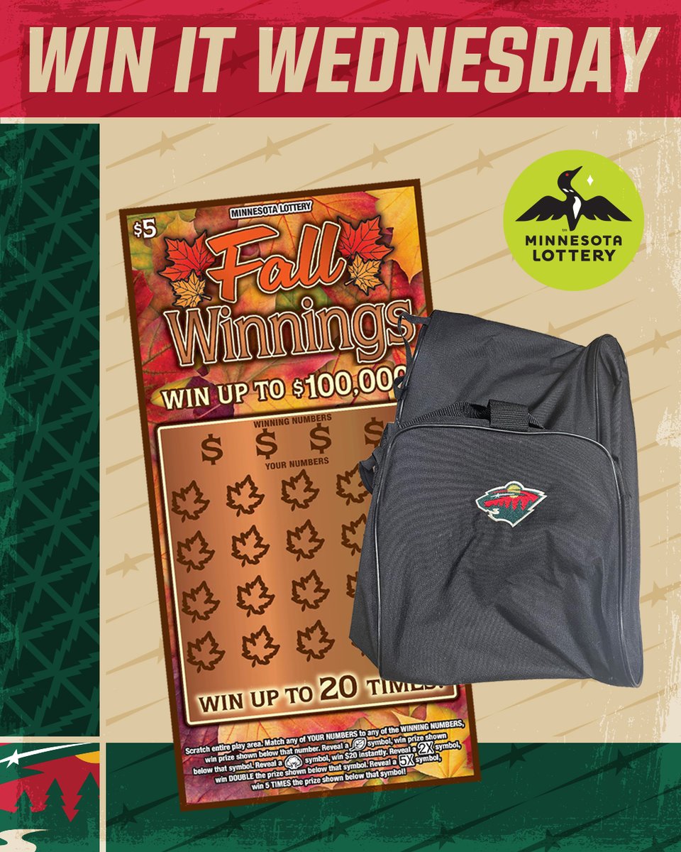 mnwild's tweet photo. Say I’MN to #WinItWednesday.

RT for a chance to win a Wild Duffle Bag, $50 in @mnlottery scratch 🎟 and more!

Rules » https://t.co/DIuNWnu1y2 https://t.co/Kvx3S3YJOT