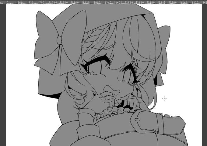 ようやく線画が終わった 