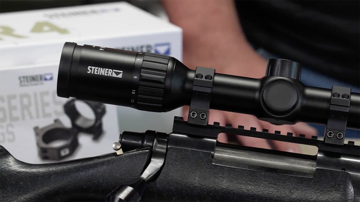 GunUp's tweet photo. Review: Eric Lewis, owner of Pork Choppers Aviation, takes a look at the NEW Predator 4 Riflescope from Steiner - featuring an illuminated, second focal plane E3 reticle designed specifically for hunters!
Watch video of the #Steiner #Predator4: https://t.co/sH5Bm9Xk9A https://t.co/suPhjOuCeo