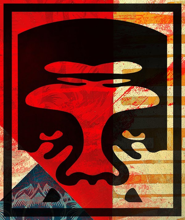 SatsMoonSoon's tweet photo. @OBEYGIANT Drop a comment and tweet and Ill gift this work to one person below. Merry Xmas Yall! #OBEY https://t.co/cAlIy7n1it