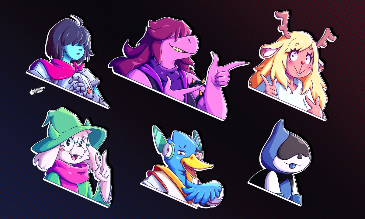 Drew all of my favorite Deltarune characters and also Berdly :) 💖 ✨. Cherr...