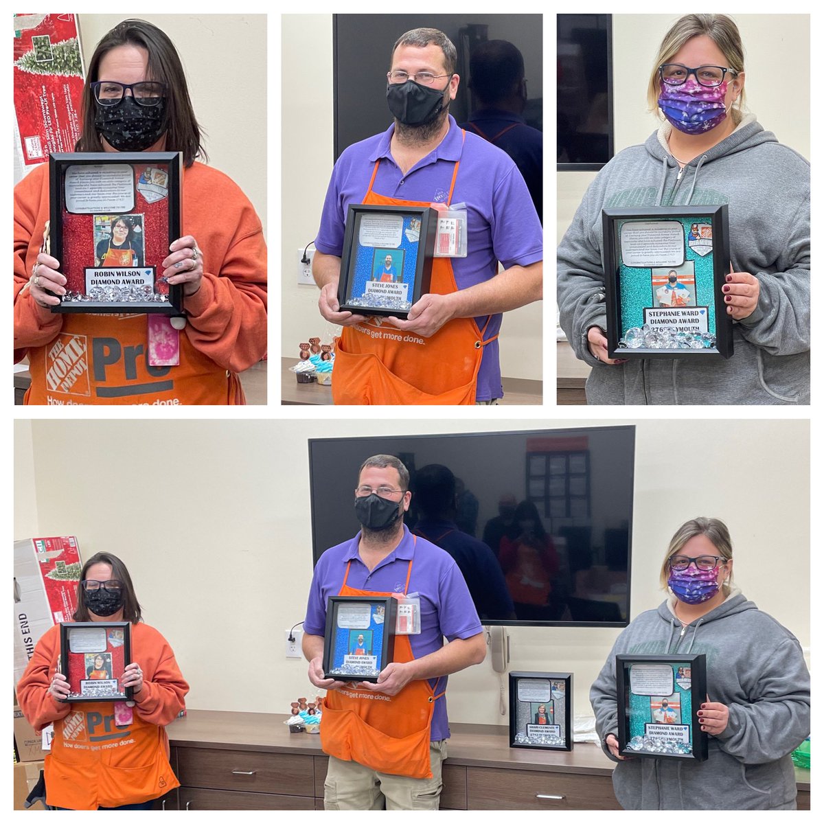 Shouting out these awesome Diamond Award winners from 2762! Congrats to PA Robin and D21 associate Steve! We also surprised CXM Stephanie with her Diamond Award shadowbox! #DiamondClub💎 @plymouthhd2762 @AdamSee107792 @brandi_vorhoff @Erica_Hall18 @JulieGiattino @rgails