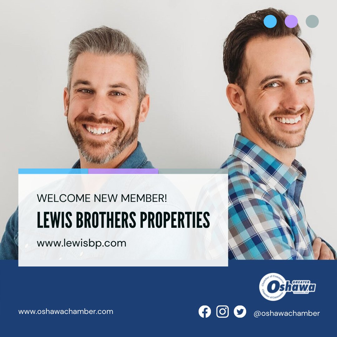OshawaChamber's tweet photo. Did you know #DurhamRegion has our very own brothers who work at all things property?
Check out what @LewisBrothersP1 is up to, &amp; give them a follow if you're looking to sell or even just looking for some inspiration for your property! 🏠
#OshawaChamber #Oshawa #OshawaLovesLocal https://t.co/xEPxLKDRbd