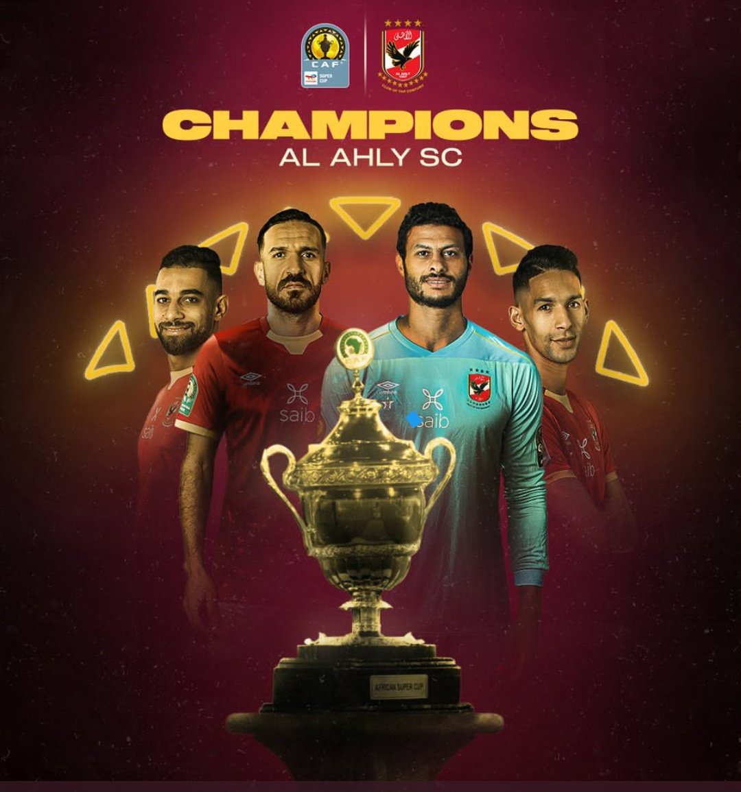 SokaPlace's tweet photo. Al Ahly Mabingwa wa Super Cup
FT AlAhly πͺπ¬ 1-1 π²π¦ Raja Club Athletic
Yasser Ibrahim (OG)
Taher Mohammed
Penalty (6-5)
#TotalEnergiesCAFSC #ASCRC
#sokaplaceupdates https://t.co/MdHKwFS4Yv