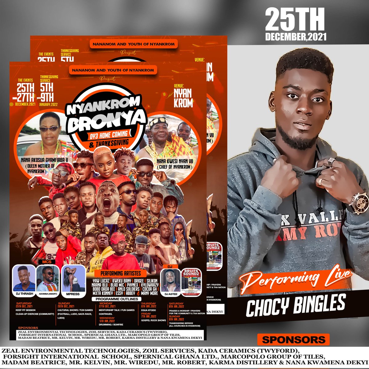 ChocyBingles's tweet photo. 📢📢📢Big Ups to my #NyanCity Fan Base👊🏾
Let's link up at #Nyankrom_Bronya to witness my Extraordinary PERFORMANCE on 25th December 2k21🔥 #LoveYouDie #ToTheStreet
https://t.co/1weNKbdhfb
Cc: Dj Thrash https://t.co/nWI3c4FV1G