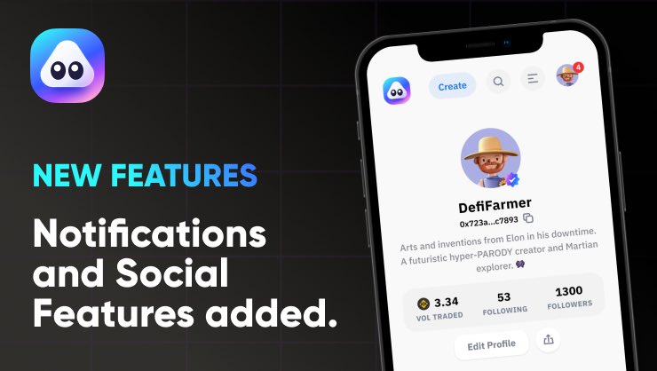 airnfts's tweet photo. More and more features added today.

🔥 https://t.co/C4oGtltbcH

👉 Notifications
👉 Social features 
👉 Trading volume for profile
👉 Improved UI

#nftcollectors #nfts #nft #nftartists #nftcollector #nftart #cryptoart #opensea #IDO #INO #AirtLaunchpad https://t.co/wGzLXPzkNJ
