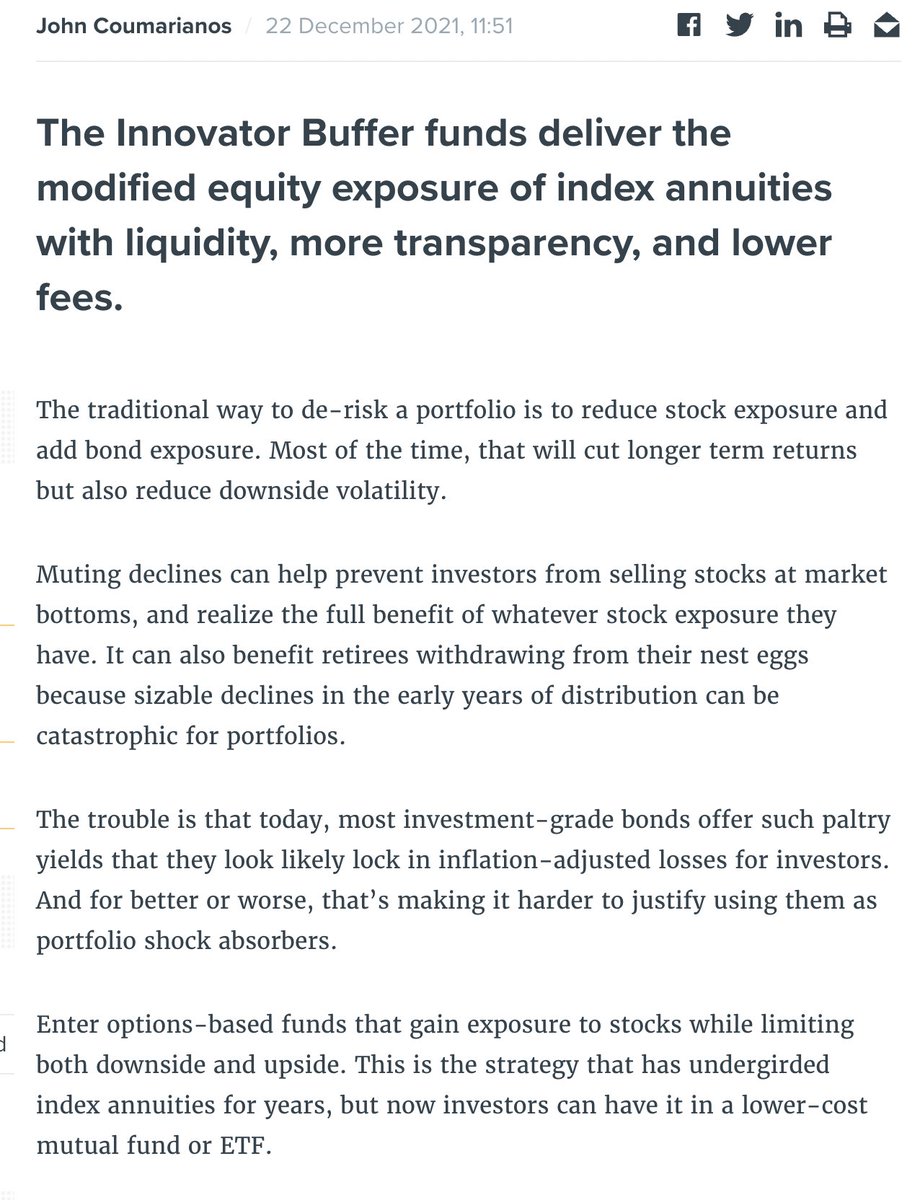 KeramasMarComms's tweet photo. "Over the course of a full market cycle, which the Buffer funds haven’t yet seen, the comparison to the balanced index may look more favorable." @JCoumarianos @Citywire @CitywireProBuy on @InnovatorETFs #DefinedOutcome #BufferETFs vs $VBINX $VBIAX. $PJAN $UJAN $BJAN reset 12.31 https://t.co/V02DbtyteM