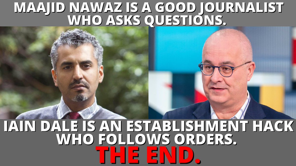 Iain Dale knows exactly what he is doing. He is trying to get him sacked and cancelled. Show your support for Maajid by RTing. #istandwithmaajidnawaz