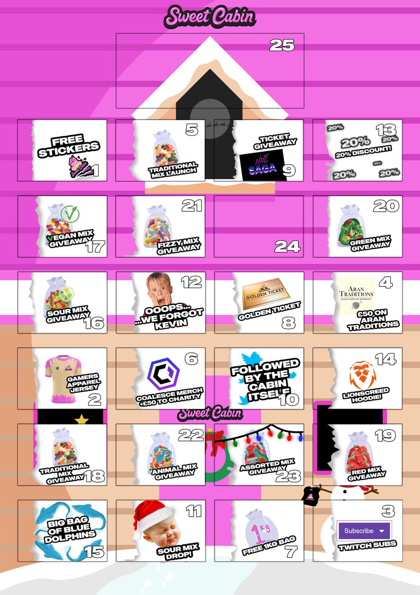 SweetCabinUK's tweet photo. the days are dwindling... day 23🎉

like, comment and RT for a chance of winning an assorted mix🍬 https://t.co/mMfeFsV46g