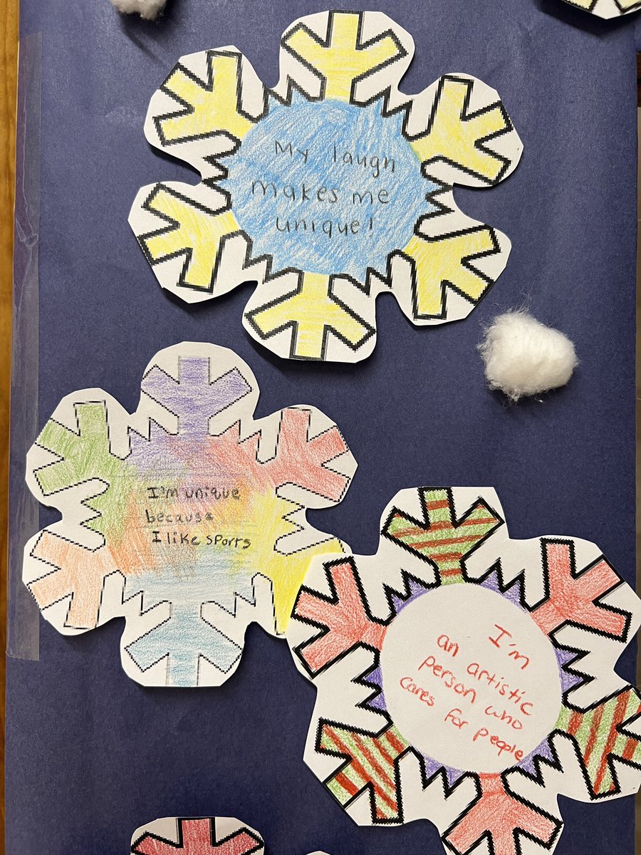 LsimonovskiL's tweet photo. Every snowflake is unique, yet they are each perfect”. We asked our students: What makes you unique? Our library door display is a collection of all their responses. ❄️Happy Holidays! @fpm_knights https://t.co/IlYlX3K7LQ