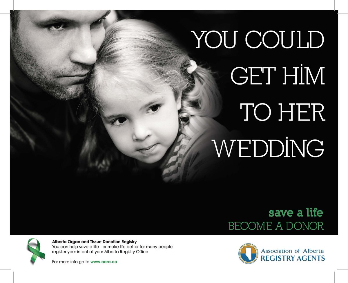 Too many die waiting for #organdonation. Register to donate through #abregistries at aara.ca/agents/