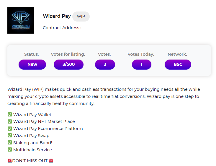 wizardpayment's tweet photo. Coinscout, Wizard Pay is here!

 https://t.co/n0W9Z6BU9A 

#altcoin #cryptocurrency #ido #bscgem #newGem #Presale #PresaleToken #PrivateSale #nft #WIP #BSC #BSCGems https://t.co/gidysk0ZwX