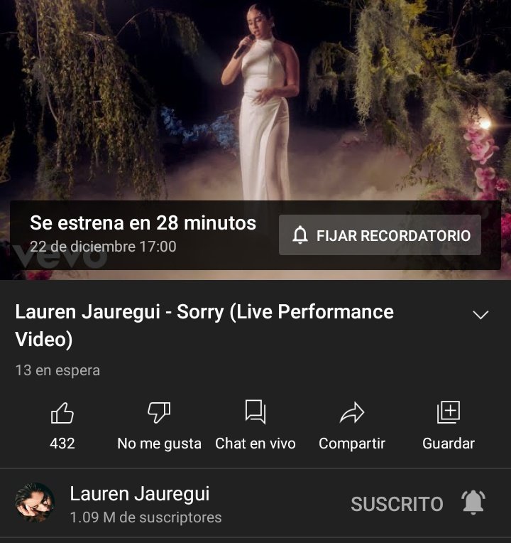 Solo faltan menos de 30 minutos para que el Live Performance de SORRY esté disponible en el canal de Lauren.

🔗 youtu.be/5h-q91LTMlE
