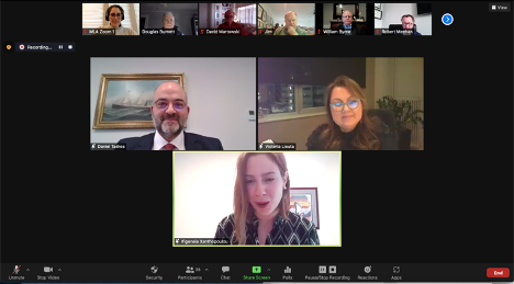 americanpandi's tweet photo. #AmericanPandI’s Daniel Tadros joined Vicky Liouta & Ifigeneia Xanthopoulou to discuss arbitration & alternative dispute resolution at the #MLAUS #Arbitration & #ADR Committee’s December #CoffeeBreak: “Arbitration & ADR: The #Greek #Shipowner’s Perspective.” https://t.co/jgpmhJJ8Ec