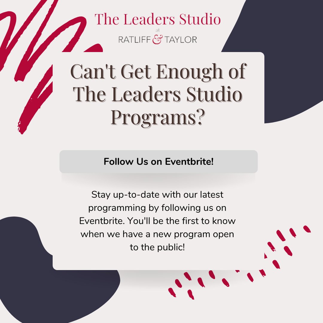 Follow us on Eventbrite to be the first to know when we post our latest Leadership Development programs available to the public: lnkd.in/esnpXdg